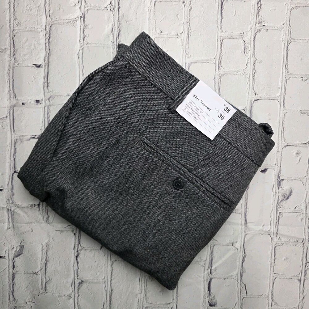 Goodfellow & Co Men's Gray 38 x 30 Slim Fit Tappered Leg‎ Trousers